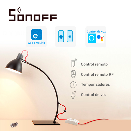 INTERRUPTOR ON/OFF SONOFF RF SMART INALAMBRICO WIFI PARA SOLUCION DE SMART HOME CON TEMPORIZADOR PARA IOS Y ANDROID COMPATIBLE CON ALEXA/GOOGLE HOME/NEST/IFTTT 1CH WIFI 2.4GHZ HASTA 10AMP SOPORTA CONTROL REMOTO PARA INTERIOR DE 433MHZ (MODELO REMOTE433 NO INCLUIDO)