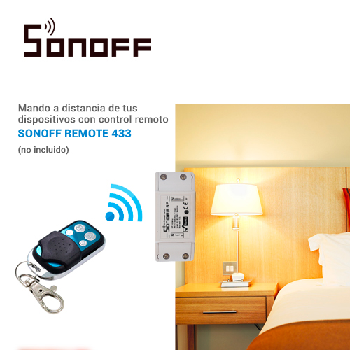 INTERRUPTOR ON/OFF SONOFF RF SMART INALAMBRICO WIFI PARA SOLUCION DE SMART HOME CON TEMPORIZADOR PARA IOS Y ANDROID COMPATIBLE CON ALEXA/GOOGLE HOME/NEST/IFTTT 1CH WIFI 2.4GHZ HASTA 10AMP SOPORTA CONTROL REMOTO PARA INTERIOR DE 433MHZ (MODELO REMOTE433 NO INCLUIDO)
