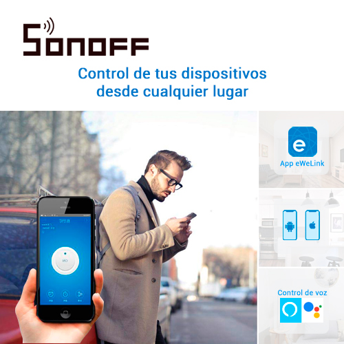 INTERRUPTOR ON/OFF SONOFF RF SMART INALAMBRICO WIFI PARA SOLUCION DE SMART HOME CON TEMPORIZADOR PARA IOS Y ANDROID COMPATIBLE CON ALEXA/GOOGLE HOME/NEST/IFTTT 1CH WIFI 2.4GHZ HASTA 10AMP SOPORTA CONTROL REMOTO PARA INTERIOR DE 433MHZ (MODELO REMOTE433 NO INCLUIDO)