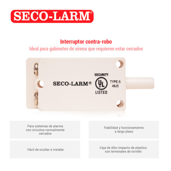 TAMPER SECO-LARM SS-072Q NORMALMENTE CERRADO PARA GABINETES QUE REQUIEREN ESTAR CERRADOS