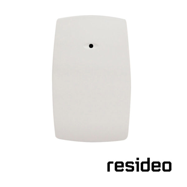 SENSOR DE ROTURA DE CRISTAL RESIDEO 5853 INALAMBRICO/ SENSIBILIDAD SELECCIONABLE/ DISEÑO ELEGANTE/ BATERIAS FACILMENTE REEMPLAZABLES/ COLOR BLANCO/ MONTAJE EN PARED O TECHO/ RANGO DE DETECCION DE HASTA 7.62MTS / INCLUYE BATERIA