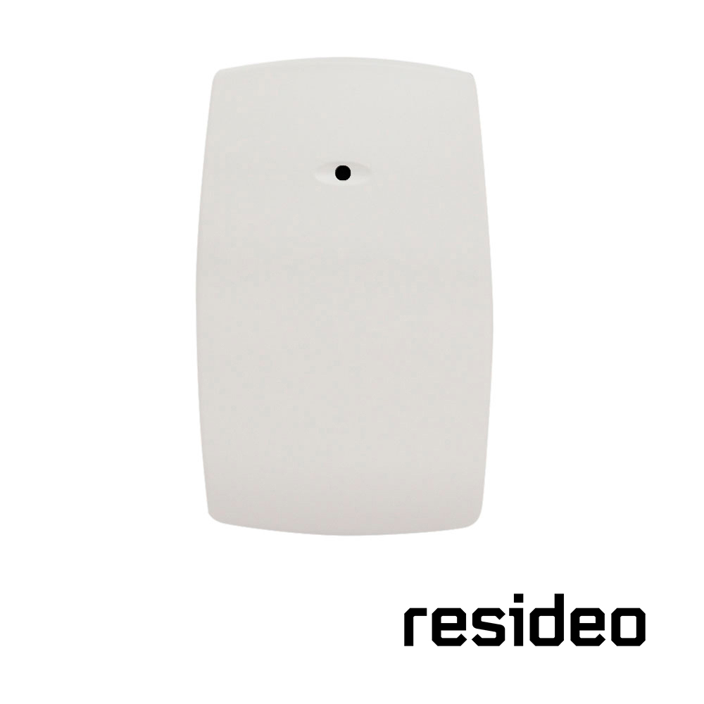 SENSOR DE ROTURA DE CRISTAL RESIDEO 5853 INALAMBRICO/ SENSIBILIDAD SELECCIONABLE/ DISEÑO ELEGANTE/ BATERIAS FACILMENTE REEMPLAZABLES/ COLOR BLANCO/ MONTAJE EN PARED O TECHO/ RANGO DE DETECCION DE HASTA 7.62MTS / INCLUYE BATERIA
