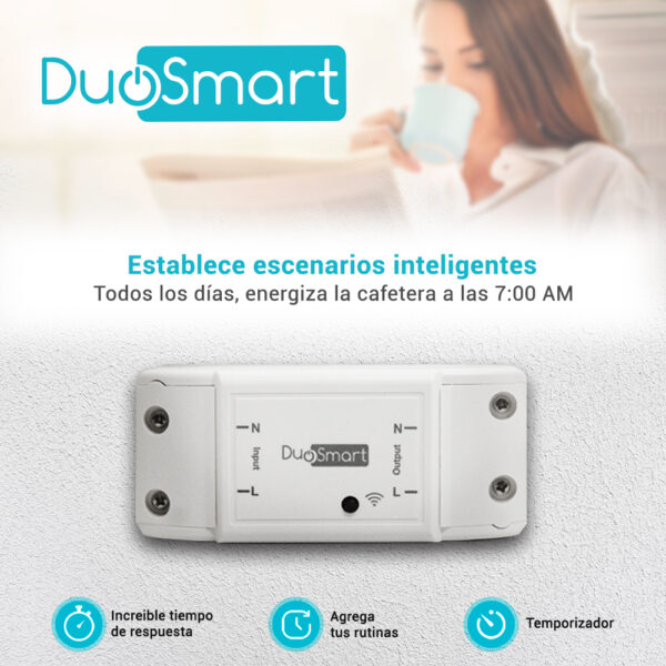 INTERRUPTOR DE CORRIENTE INTELIGENTE DUOSMART B10 CON FUNCION ON/OFF WIFI 2 INTERRUPTOR DE CORRIENTE INTELIGENTE DUOSMART B10 CON FUNCION ON/OFF WIFI 2.4 GHZ COMPATIBLE CON ALEXA GOOGLE HOME Y APP DUOSMART