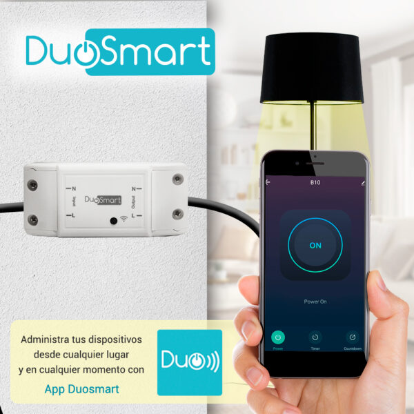 INTERRUPTOR DE CORRIENTE INTELIGENTE DUOSMART B10 CON FUNCION ON/OFF WIFI 2 INTERRUPTOR DE CORRIENTE INTELIGENTE DUOSMART B10 CON FUNCION ON/OFF WIFI 2.4 GHZ COMPATIBLE CON ALEXA GOOGLE HOME Y APP DUOSMART