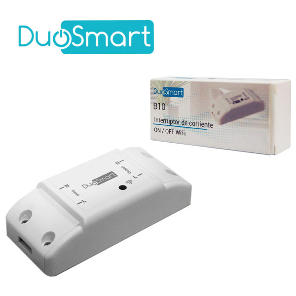 INTERRUPTOR DE CORRIENTE INTELIGENTE DUOSMART B10 CON FUNCION ON/OFF WIFI 2 INTERRUPTOR DE CORRIENTE INTELIGENTE DUOSMART B10 CON FUNCION ON/OFF WIFI 2.4 GHZ COMPATIBLE CON ALEXA GOOGLE HOME Y APP DUOSMART