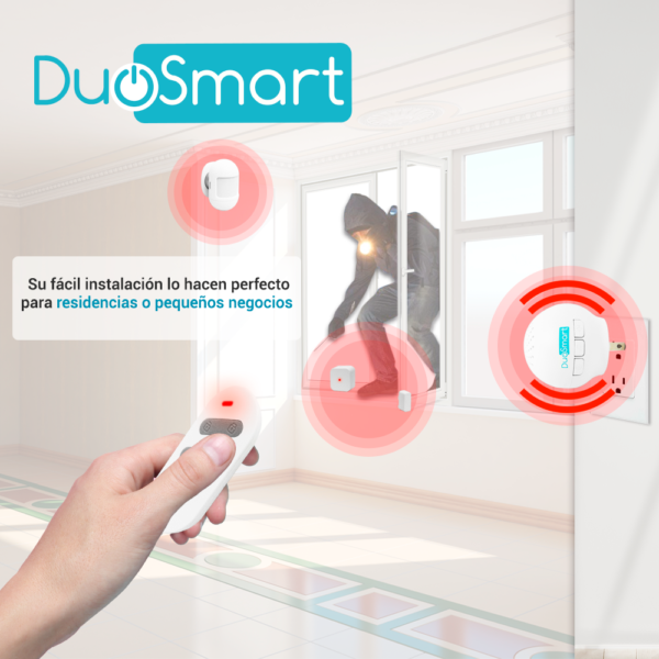 KIT ALARMA INALAMBRICA DUOSMART C20 COMUNICACION DUAL WIFI 2.4 GHZ RF 433 KIT ALARMA INALAMBRICA DUOSMART C20 COMUNICACION DUAL WIFI 2.4 GHZ RF 433.92 INCLUYE 1 PANEL 1 PIR 1 MAGNETO 1 LLAVERO **COMPATIBLE CON SENSORES DUOSMART C**