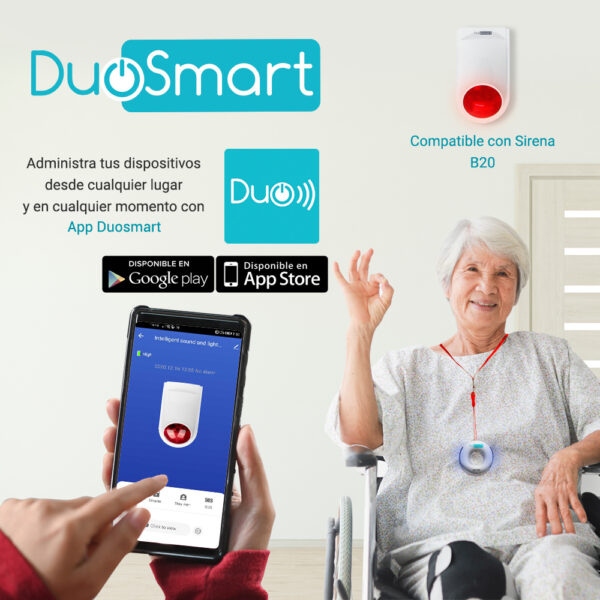 BOTON DE PANICO RF SERIE C DUOSMART CPM1 -COMPATIBLE CON PANELES B20 C10 C20 Y C30-NO INCLUYE BATERIAS