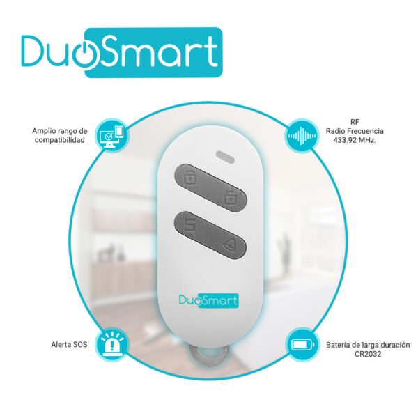 LLAVERO INALAMBRICO RF SERIE C DUOSMART CRM1 COMPATIBLE CON PANELES C10 C20 Y C30 (PRODUCTO EN BOLSA)