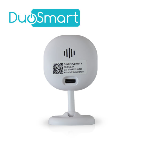 CAMARA INTELIGENTE DUOSMART E11 WIFI 2.4 GHZ PARA INTERIOR DE FACIL COLOCACION CON AUDIO BIDIRECCIONAL FULL HD 3MP COMPATIBLE CON APP DUOSMART SOPORTA MEMORIA MICROSD DE HASTA 128 GB (NO INCLUIDA)