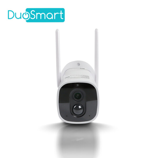 CAMARA INTELIGENTE 100 POR CIENTO INALAMBRICA DUOSMART E41 WIFI 2.4 GHZ 3MP COMPATIBLE CON APP DUOSMART CON BATERIA RECARGABLE INTEGRADA DE LARGA DURACION CON AUDIO BIDIRECCIONAL GRABACION POR DETECCION DE MOVIMIENTO EN MICROSD DE HASTA 128GB (NO INCLUIDA)