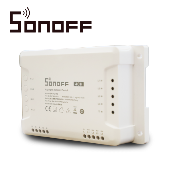 INTERRUPTOR ON/OFF SONOFF 4CH R3 SMART INALAMBRICO WIFI PARA SOLUCION DE SMART HOME CON TEMPORIZADOR Y MONTAJE DIN RAIL PARA IOS Y ANDROID COMPATIBLE CON ALEXA/GOOGLE HOME/NEST/IFTTT 4CH WIFI 2 INTERRUPTOR ON/OFF SONOFF 4CH R3 SMART INALAMBRICO WIFI PARA SOLUCION DE SMART HOME CON TEMPORIZADOR Y MONTAJE DIN RAIL PARA IOS Y ANDROID COMPATIBLE CON ALEXA/GOOGLE HOME/NEST/IFTTT 4CH WIFI 2.4GHZ HASTA 10AMP POR CANAL, 16AMP TOTALES
