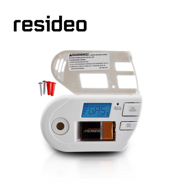 DETECTOR DE GAS EXPLOSIVO RESIDEO BRK 1039760 / BLANCO / DETECCION DE GAS METANO GAS PROPANO Y MONOXIDO DE CARBONO / BATERIA REEMPLAZABLE / PANTALLA DIGITAL / 120 VCA / SIRENA INTEGRADA DE 85 DB