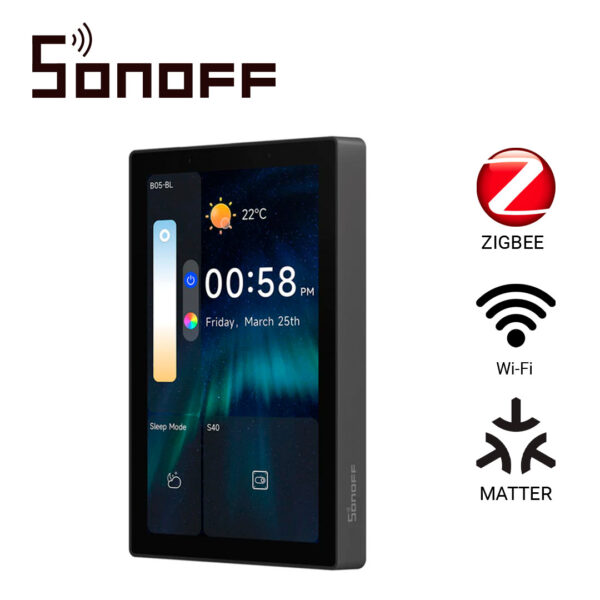 PANEL DE CONTROL PARA CASA INTELIGENTE SONOFF NSPANEL120PB/ COLOR NEGRO/ PANTALLA TOUCH DE 4.7 PULGADAS / HUB ZIGBEE 3 PANEL DE CONTROL PARA CASA INTELIGENTE SONOFF NSPANEL120PB/ COLOR NEGRO/ PANTALLA TOUCH DE 4.7 PULGADAS / HUB ZIGBEE 3.0 INTEGRADO / AGREGA DISPOSITIVOS ZIGBEE DIRECTAMENTE DESDE LA PANTALLA/ COMPATIBLE CON ASISTENTES DE VOZ