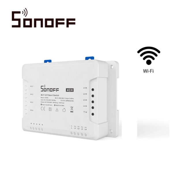 INTERRUPTOR INTELIGENTE CON 4 RELEVADORES NC/NO SONOFF 4CH PRO R3 WIFI 2 INTERRUPTOR INTELIGENTE CON 4 RELEVADORES NC/NO SONOFF 4CH PRO R3 WIFI 2.4 GHZ HASTA 10AMP POR CANAL 40 AMP TOTALES PARA SOLUCION DE SMART HOME CON TEMPORIZADOR, MONTAJE DIN RAIL Y TRES MODOS DE TRABAJO PARA IOS Y ANDROID COMPATIBLE CON ALEXA/GOOGLE HOME/IFTTT (IFTTT REQUIERE CUENTA VIP)
