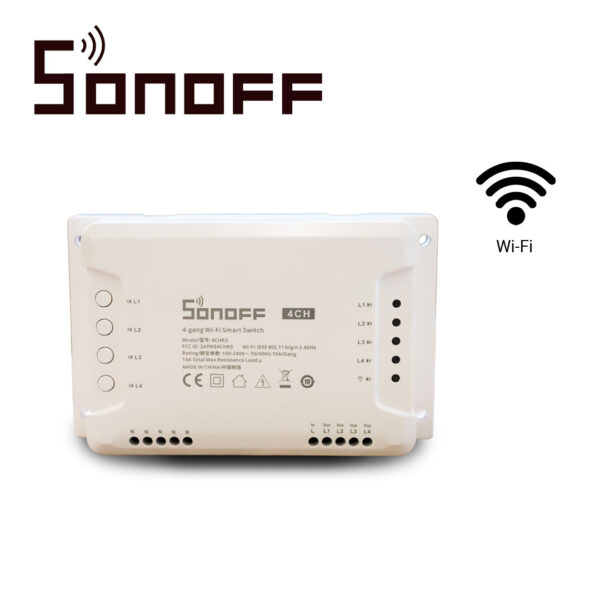 INTERRUPTOR ON/OFF SONOFF 4CH R3 SMART INALAMBRICO WIFI PARA SOLUCION DE SMART HOME CON TEMPORIZADOR Y MONTAJE DIN RAIL PARA IOS Y ANDROID COMPATIBLE CON ALEXA/GOOGLE HOME/NEST/IFTTT 4CH WIFI 2 INTERRUPTOR ON/OFF SONOFF 4CH R3 SMART INALAMBRICO WIFI PARA SOLUCION DE SMART HOME CON TEMPORIZADOR Y MONTAJE DIN RAIL PARA IOS Y ANDROID COMPATIBLE CON ALEXA/GOOGLE HOME/NEST/IFTTT 4CH WIFI 2.4GHZ HASTA 10AMP POR CANAL, 16AMP TOTALES